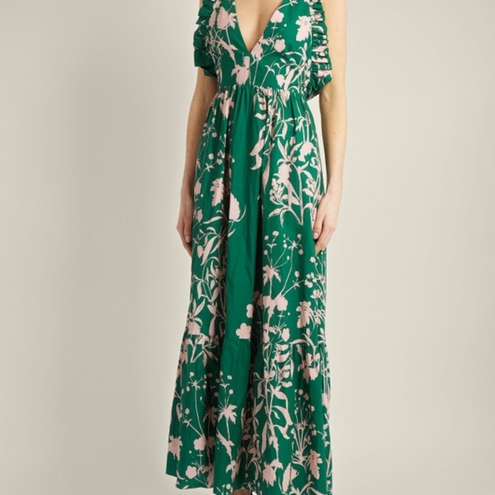 Borgo de Nor Violeta Weed Print Maxi Dress